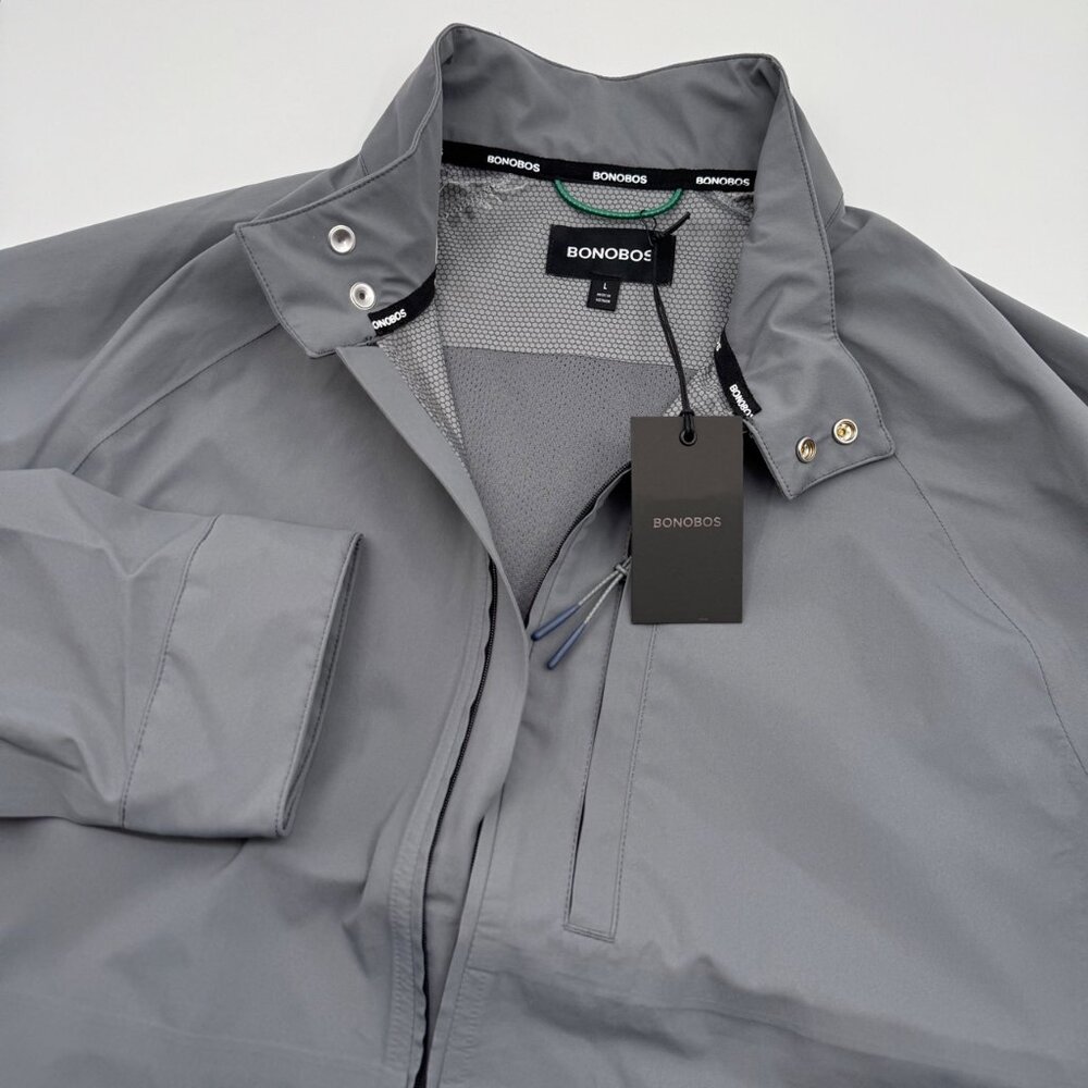 NWT Bonobos Tech Jacket Men’s L Lava Smoke Gray Full Zip Lightweight Performance